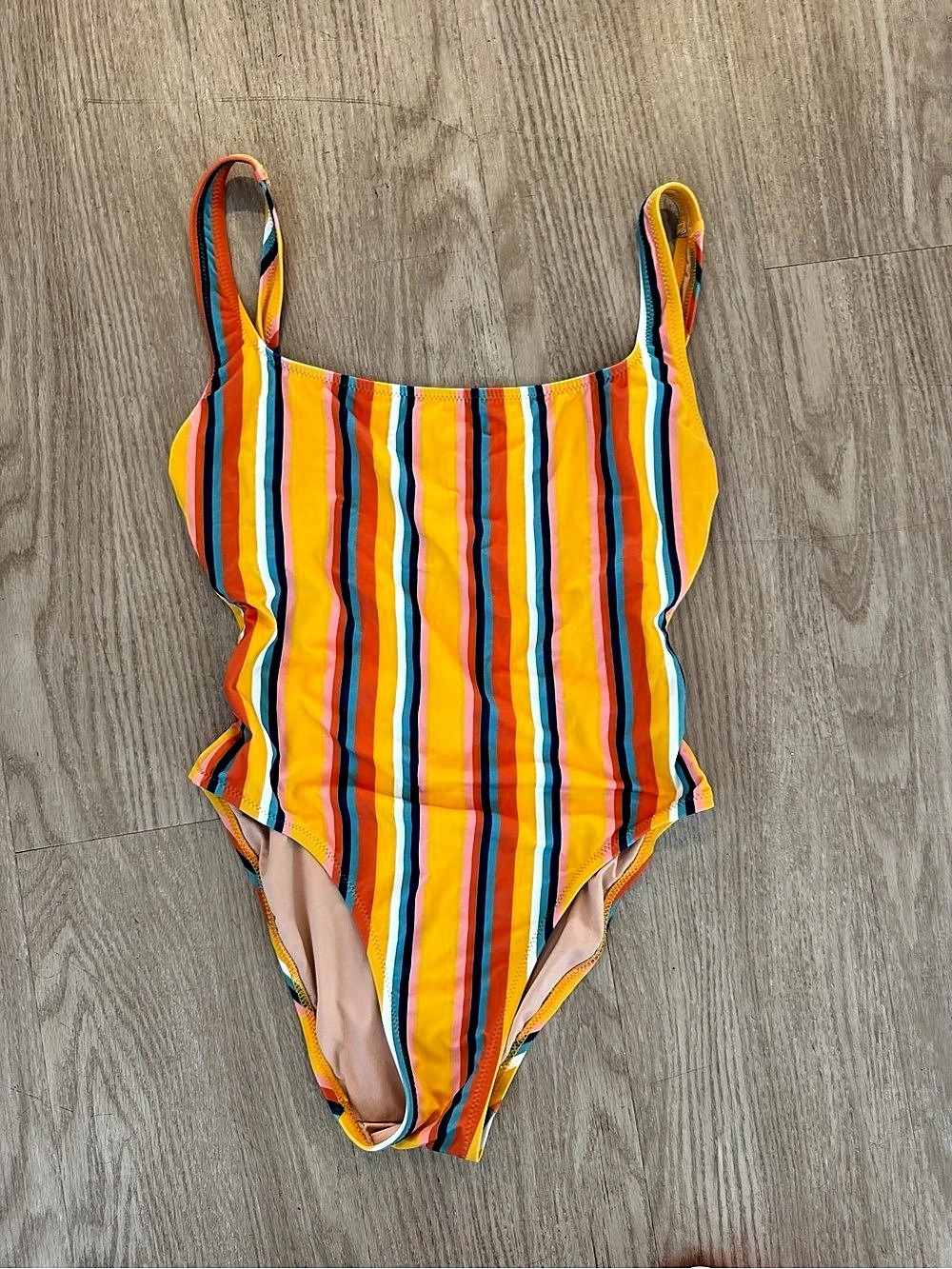 Madewell One-Piece Swimsuit in Rainbow Stripe Rainbow Stripe